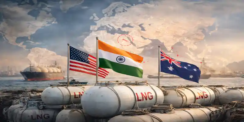 India energy shift LNG supply diversification with US and Australia amid Hormuz disruption and Qatar supply crisis