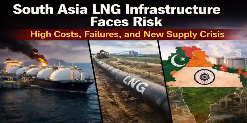 South Asia LNG infrastructure faces risk due to high costs, project delays, and supply disruption in India, Bangladesh, and Pakistan