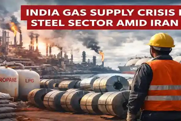 India gas supply crisis impact on steel sector LNG tanker propane LPG shortage industrial plant scene