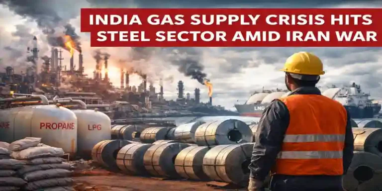India gas supply crisis impact on steel sector LNG tanker propane LPG shortage industrial plant scene
